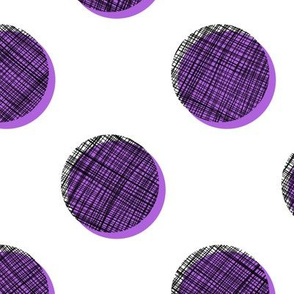 Woven Dots - Black and Purple on White
