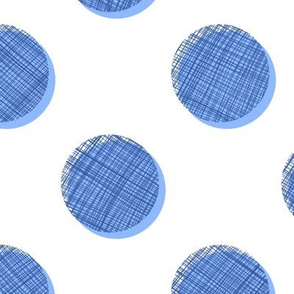 Woven Dots - Blues on White