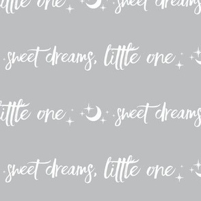 Halfscale - Sweet Dreams Little One - moon and stars - white on medium grey