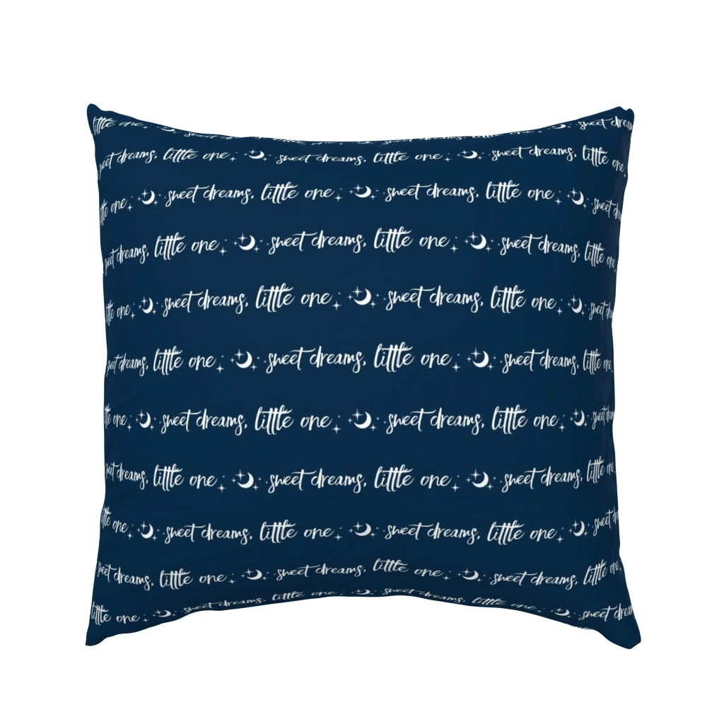 Sweet Dreams Little One - Moon and Stars - White on Navy