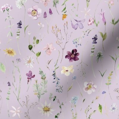 Summer Wildflower Floral / Amethyst Lavender