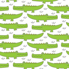 lime green gators on white
