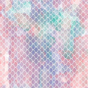 watercolor mermaid scales rotated
