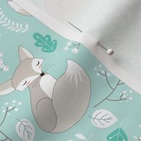 Gray Fox - Sleepy Foxes (crystal) Baby Nursery Woodland Animals Kids Childrens Bedding CR2