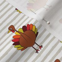 turkey on stripes - thanksgiving day 