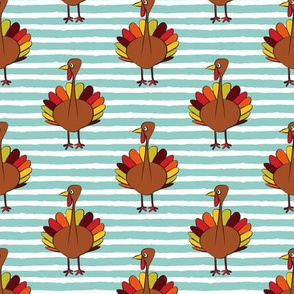 turkey on stripes - thanksgiving