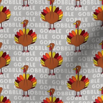 gobble gobble - thanksgiving turkey on grey