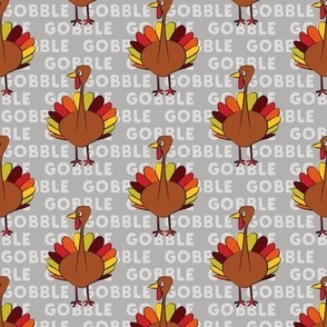 gobble gobble - thanksgiving turkey on grey