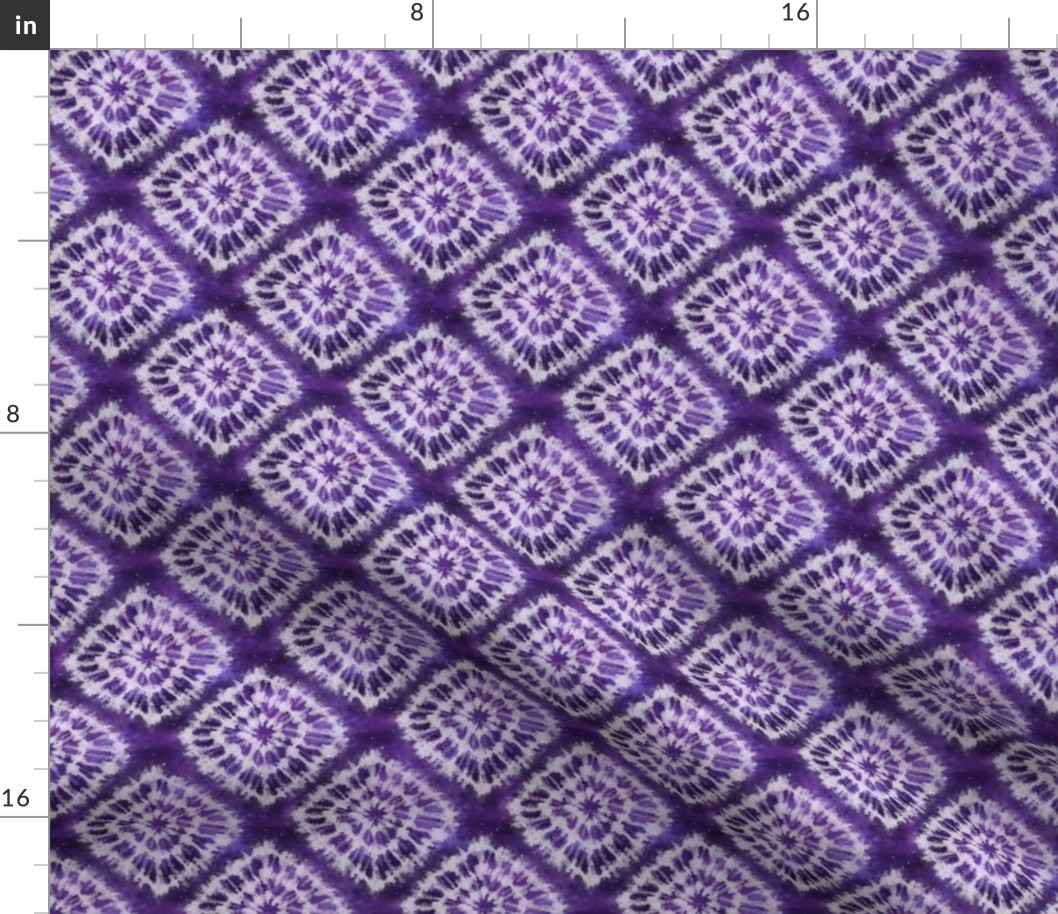 Shibori Tie Dye Diamonds Purple