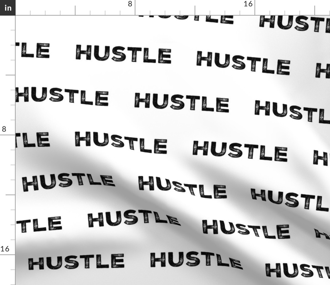 Hustle - Word - Black and White