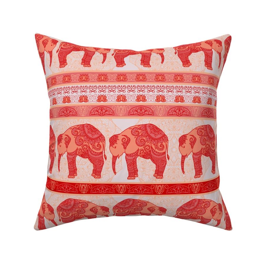 Red baby elephant Fabric | Spoonflower