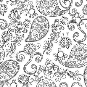 Black and white Paisley