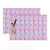 Rainbow Herringbone Watercolor Oblongs Small Version