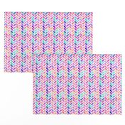 Rainbow Herringbone Watercolor Oblongs Small Version