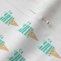 Batman minimalist style ice cream cone design mint version