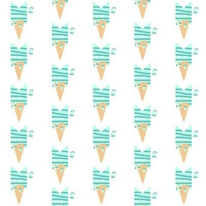 Batman minimalist style ice cream cone design mint version