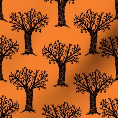 Halloween tree spooky forest by andrea lauren orange