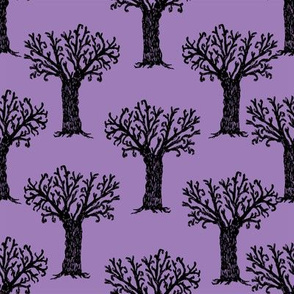 Halloween tree spooky forest by andrea lauren purple