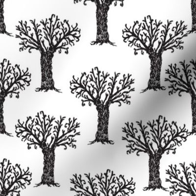 Halloween tree spooky forest by andrea lauren black and white