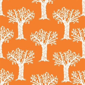 Halloween tree spooky forest by andrea lauren orange and white