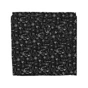 Spirit board cute halloween pattern october fall themed fabric black and white print by andrea lauren