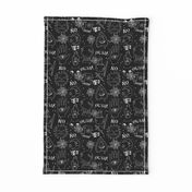 Spirit board cute halloween pattern october fall themed fabric black and white print by andrea lauren