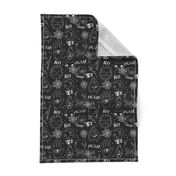 Spirit board cute halloween pattern october fall themed fabric black and white print by andrea lauren