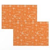 Spirit board  cute halloween pattern october fall themed fabric orange print by andrea lauren