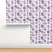 Ouija cute halloween pattern october fall themed fabric print white purple by andrea lauren