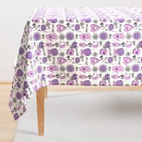 Ouija cute halloween pattern october fall themed fabric print white purple by andrea lauren