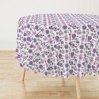 Ouija cute halloween pattern october fall themed fabric print white purple by andrea lauren