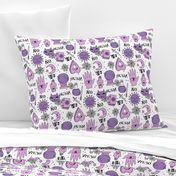 Ouija cute halloween pattern october fall themed fabric print white purple by andrea lauren