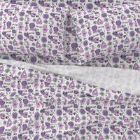 Ouija cute halloween pattern october fall themed fabric print white purple by andrea lauren