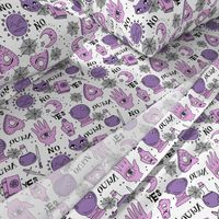 Ouija cute halloween pattern october fall themed fabric print white purple by andrea lauren