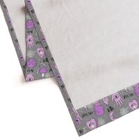 Spirit board  cute halloween pattern october fall themed fabric print grey purple by andrea lauren