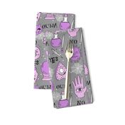 Spirit board  cute halloween pattern october fall themed fabric print grey purple by andrea lauren