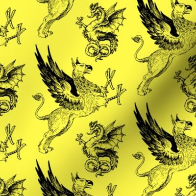 griffin and dragon yellow - potter's world