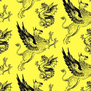griffin and dragon yellow - potter's world
