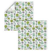 cute halloween pattern october fall themed fabric print white green by andrea lauren