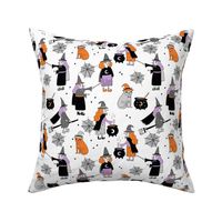 Witches halloween spooky cute pattern with cats by andrea lauren 