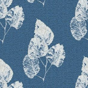 Ghost Leaves on Blue