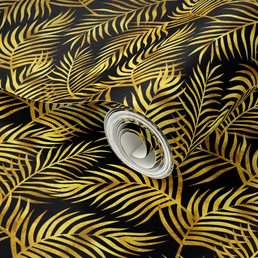 Palm Leaves: Gold-Black