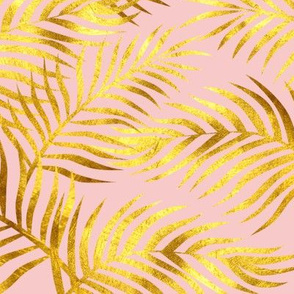Palm Leaves: Gold-RoseQuartz