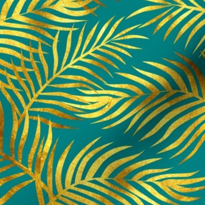 Palm Leaves: Gold-Teal