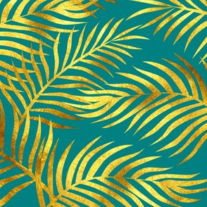 Palm Leaves: Gold-Teal