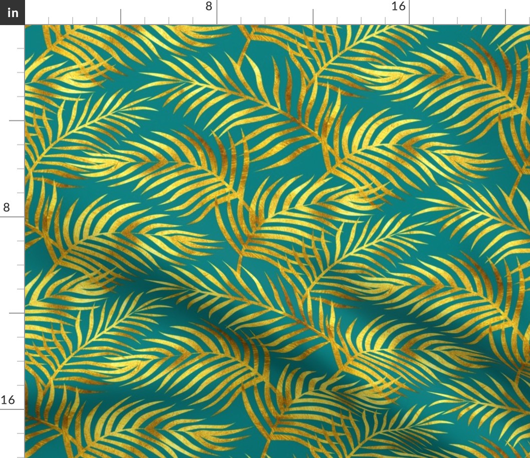 Palm Leaves: Gold-Teal