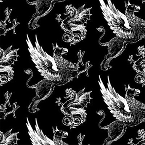 griffin and dragon b/w - var. 1 - potter's world