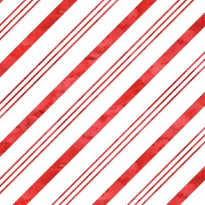 watercolor candy cane stripes - red