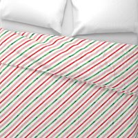 watercolor candy cane stripes - green and red