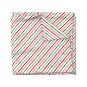 watercolor candy cane stripes - green and red